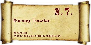 Murvay Toszka névjegykártya